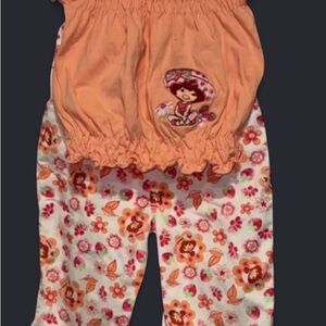 Strawberry shortcake Orange and Floral Baby Outfit